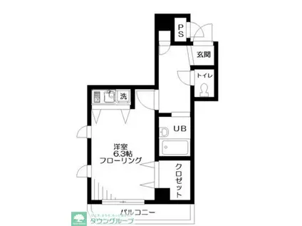 ヴィアーレM(1K/4階)の間取り写真