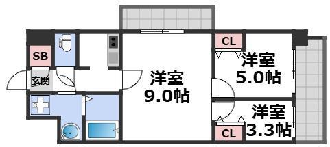 THE MUSIC COURT(3K/4階)の間取り写真