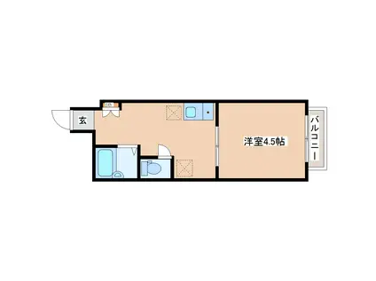 プラウディア宮城野(1K/6階)の間取り写真