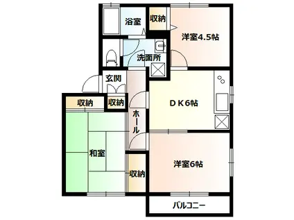 ディアス桜台A(3DK/2階)の間取り写真