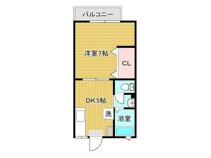 グラシア(1DK/2階)の間取り写真