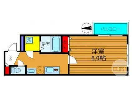 ブレスコート堺市駅前(1K/3階)の間取り写真