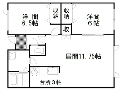 ブランシェII(2LDK/1階)の間取り写真