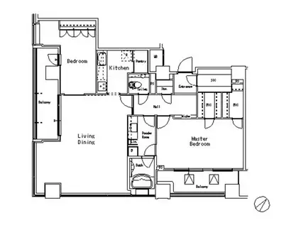 MFPR目黒タワー(2LDK/24階)の間取り写真