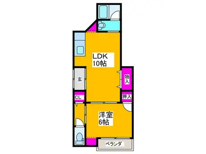南住吉文化(1LDK/1階)の間取り写真