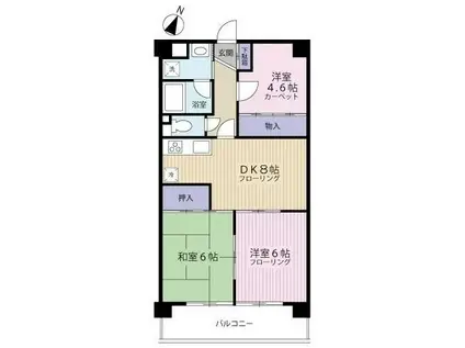 クレスト中島(3LDK/1階)の間取り写真