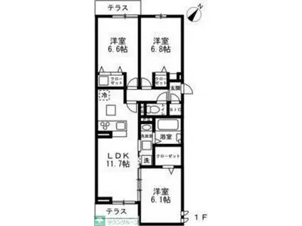 練馬区石神井町8丁目(3LDK/1階)の間取り写真