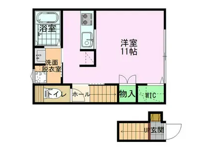 INTEGRAL WELL(ワンルーム/2階)の間取り写真