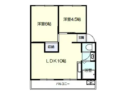 エクスト宮前I(2LDK/4階)の間取り写真