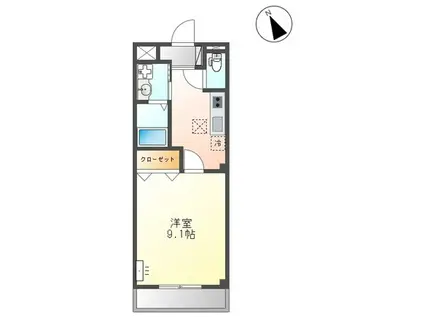 カーサ ミスミ(1K/2階)の間取り写真