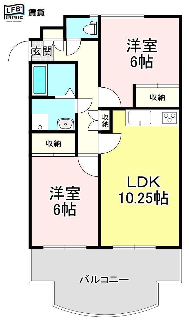 パルコ島(2LDK/3階)の間取り写真