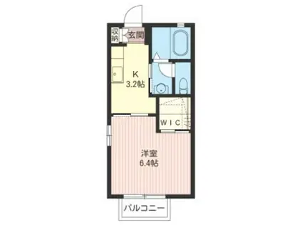 ステージベル(1K/1階)の間取り写真