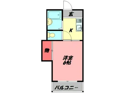 シャルマン河原(1K/4階)の間取り写真