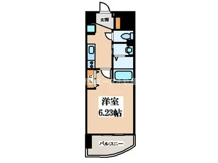 LUXE布施南II(1K/2階)の間取り写真