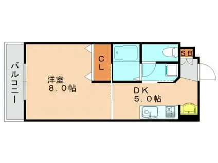 アネックスII(1DK/1階)の間取り写真