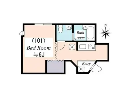 CIRO山王(1K/1階)の間取り写真