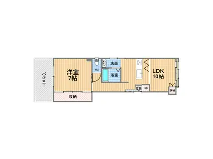 甲子園ビル(1LDK/2階)の間取り写真