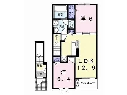 キャトル・セゾンIII(2LDK/2階)の間取り写真