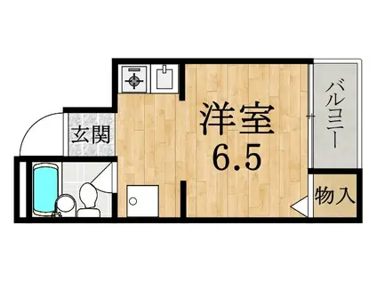 PALハウス大深(ワンルーム/2階)の間取り写真