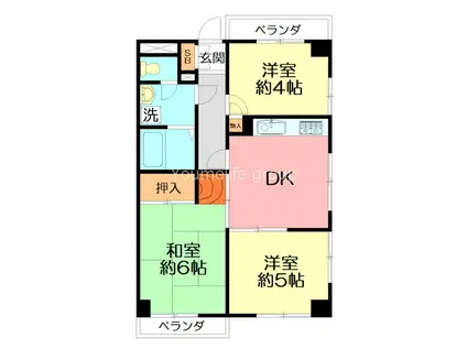 コスモ戸塚ツインコートB(3DK/5階)の間取り写真