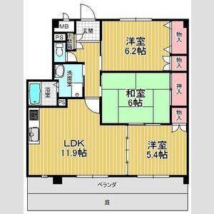 フォレストフィールド梅森台(3LDK/1階)の間取り写真
