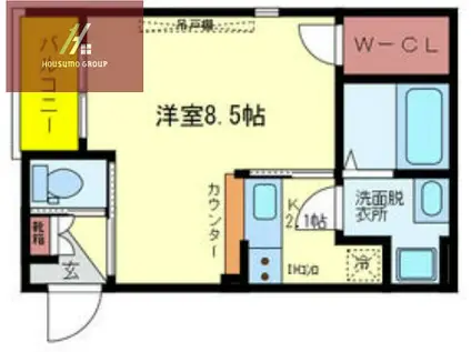 サイプレス加美II(1K/2階)の間取り写真