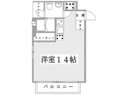 リベルラ港南中央(ワンルーム/3階)の間取り写真