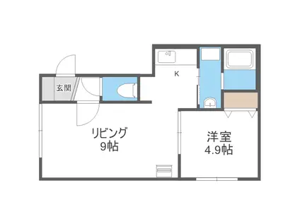 旭コーポIII(1LDK/3階)の間取り写真