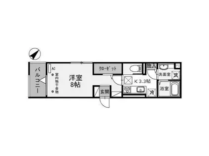 オペラハウス和田町(1K/1階)の間取り写真