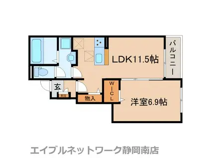 T-TASHIRO I(1LDK/1階)の間取り写真