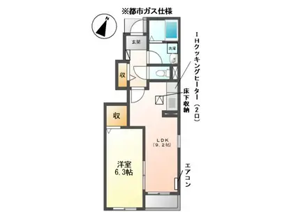 アネックス明(1LDK/1階)の間取り写真