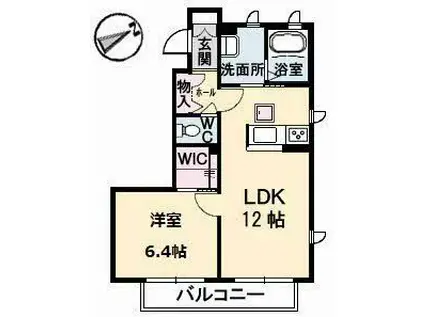 シャーメゾン ラ・モード ガーデンズII(1LDK/1階)の間取り写真