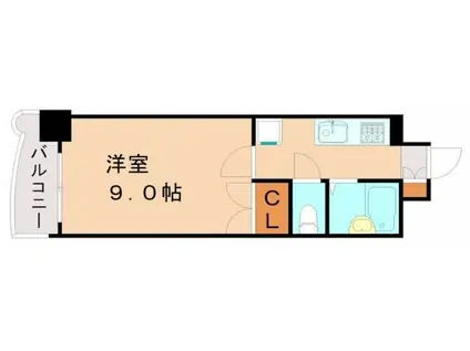 ロイヤル博多駅東(1K/6階)の間取り写真