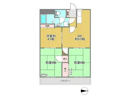 エムケーオズ(3DK/3階)の間取り写真