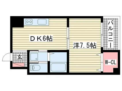 サワフローラル(1DK/8階)の間取り写真