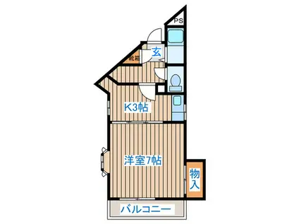 プレステージ萩野町(1K/4階)の間取り写真