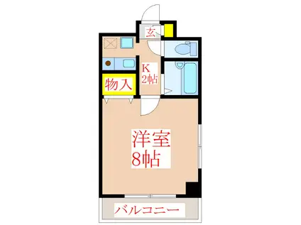 H&Iドミール(1K/4階)の間取り写真