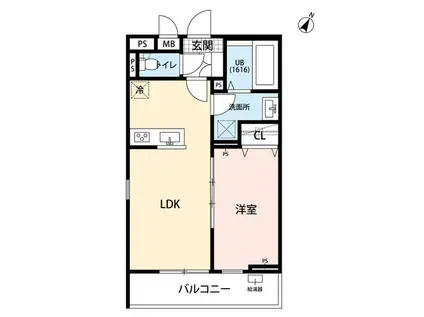 リコルテ志茂(1LDK/1階)の間取り写真