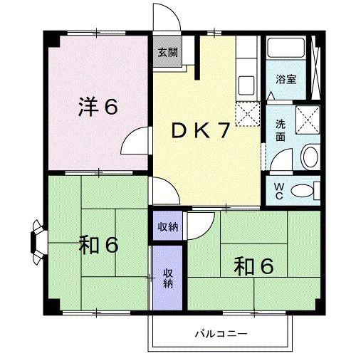 MハイツI(3DK/2階)の間取り写真