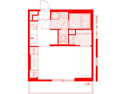 リブリ・モーリー(1K/2階)の間取り写真