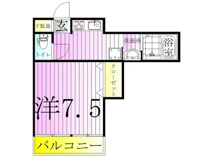 サントミ保木間マンション(1K/7階)の間取り写真