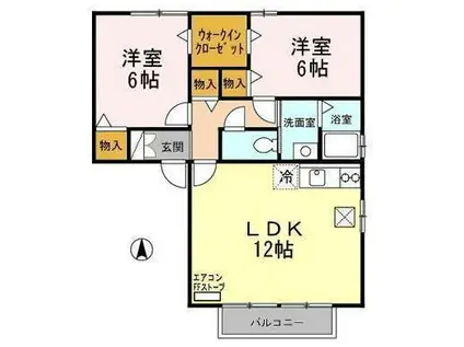 エルドラード ナナA(2LDK/1階)の間取り写真