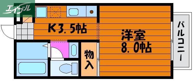 ピュアライフ(1K/1階)の間取り写真