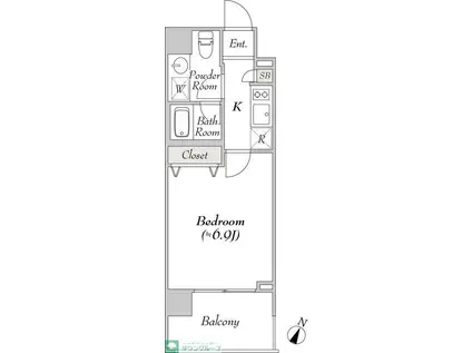 BLUROCK豊洲(1K/8階)の間取り写真