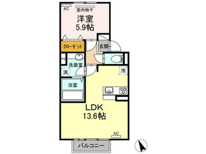 ARIETTA(1LDK/1階)の間取り写真