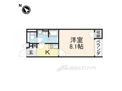 クレイノあさがお(1K/1階)の間取り写真