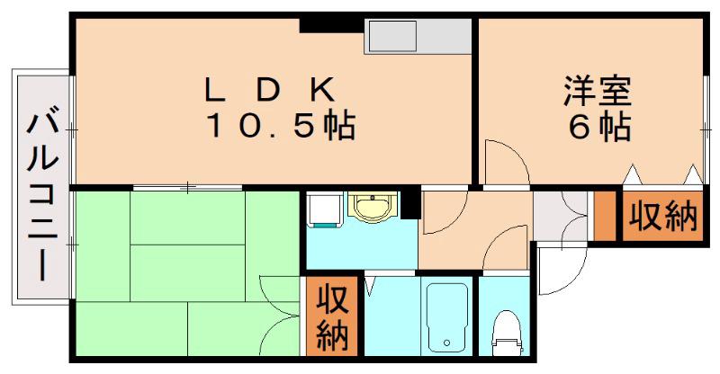 ヴェルジェK(2LDK/1階)の間取り写真