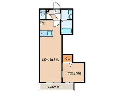 BESTSTAGE羽村市五ノ神4丁目1(1LDK/2階)の間取り写真