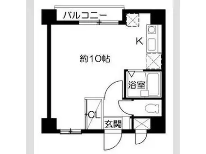 ピュールブラン(ワンルーム/2階)の間取り写真