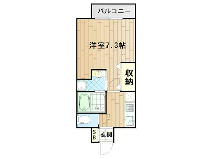 シャルマン(1K/1階)の間取り写真